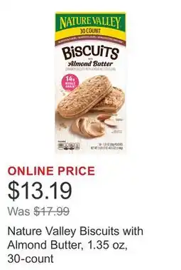 Costco Nature Valley Biscuits with Almond Butter, 1.35 oz, 30-count offer