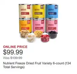 Costco Nutrient Freeze Dried Fruit Variety 6-count (134 Total Servings) offer