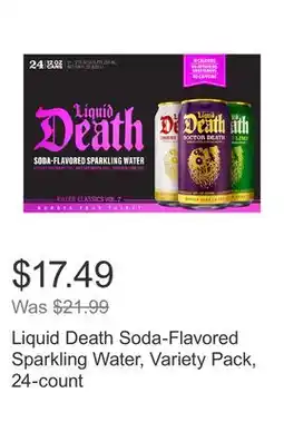 Costco Liquid Death Soda-Flavored Sparkling Water, Variety Pack, 24-count offer