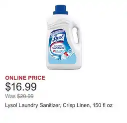 Costco Lysol Laundry Sanitizer, Crisp Linen, 150 fl oz offer