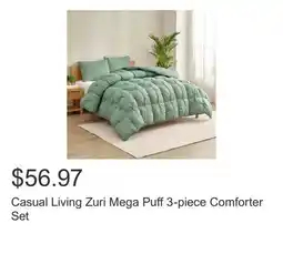 Costco Casual Living Zuri Mega Puff 3-piece Comforter Set offer