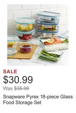Costco Snapware Pyrex 18-piece Glass Food Storage Set offer