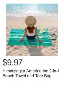 Costco Himatsingka America Inc 2-in-1 Beach Towel and Tote Bag offer