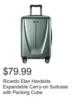 Costco Ricardo Elan Hardside Expandable Carry-on Suitcase with Packing Cube offer