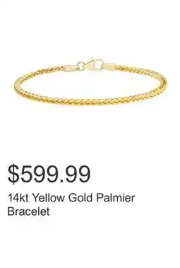 Costco 14kt Yellow Gold Palmier Bracelet offer