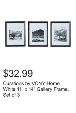 Costco Curations by VCNY Home White 11 x 14 Gallery Frame, Set of 3 offer