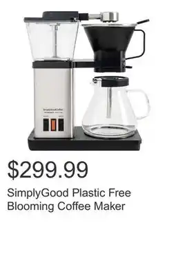 Costco SimplyGood Plastic Free Blooming Coffee Maker offer