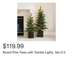 Costco Boxed Pine Trees with Twinkle Lights, Set of 2 offer