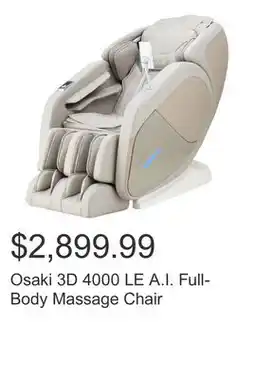Costco Osaki 3D 4000 LE A.I. Full-Body Massage Chair offer