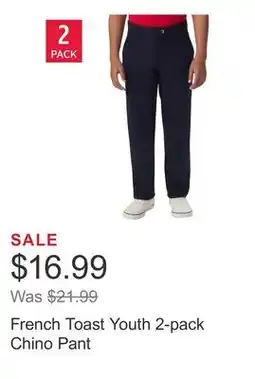 Costco French Toast Youth 2-pack Chino Pant offer