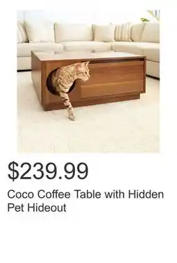 Costco Coco Coffee Table with Hidden Pet Hideout offer