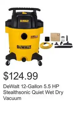 Costco DeWalt 12-Gallon 5.5 HP Stealthsonic Quiet Wet Dry Vacuum offer