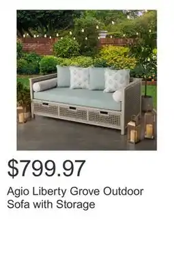 Costco Agio Liberty Grove Outdoor Sofa with Storage offer