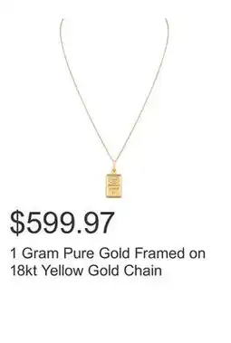 Costco 1 Gram Pure Gold Framed on 18kt Yellow Gold Chain offer