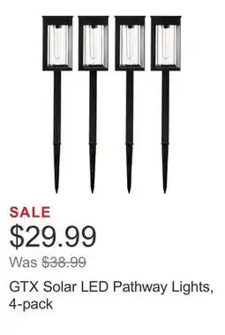 Costco GTX Solar LED Pathway Lights, 4-pack offer
