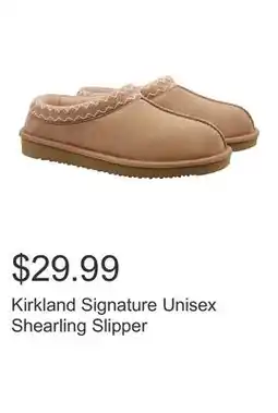 Costco Kirkland Signature Unisex Shearling Slipper offer