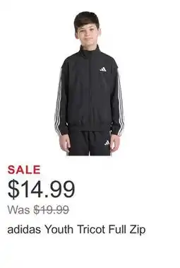 Costco adidas Youth Tricot Full Zip offer