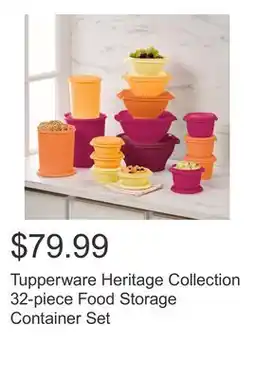 Costco Tupperware Heritage Collection 32-piece Food Storage Container Set offer