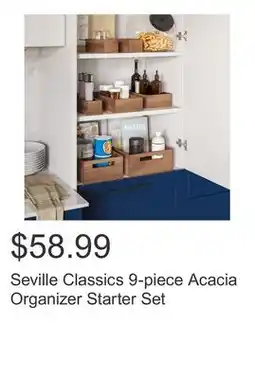 Costco Seville Classics 9-piece Acacia Organizer Starter Set offer