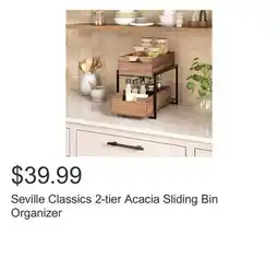 Costco Seville Classics 2-tier Acacia Sliding Bin Organizer offer