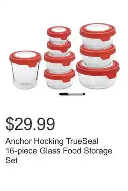Costco Anchor Hocking TrueSeal 16-piece Glass Food Storage Set offer