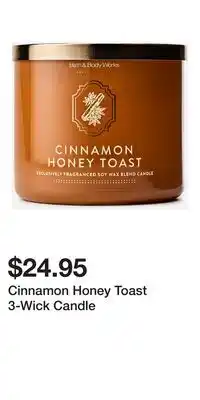 Bath & Body Works Cinnamon Honey Toast 3-Wick Candle offer