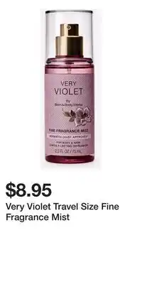 Bath & Body Works Very Violet Travel Size Fine Fragrance Mist offer
