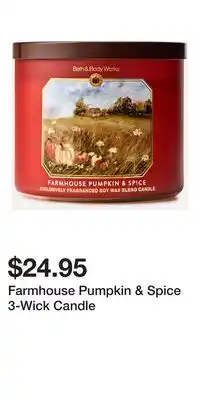 Bath & Body Works Farmhouse Pumpkin & Spice 3-Wick Candle offer