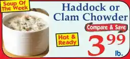 Market Basket Haddock or Clam Chowder offer
