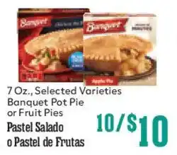 Market Basket Banquet Pot Pie or Fruit Pies offer