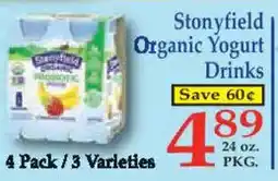 Market Basket Stonyfield Organic Yogurt Drinks offer