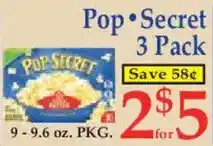 Market Basket Pop Secret 3 Pack offer