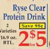 Market Basket Ryse Clear Protein Drink offer