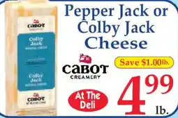 Market Basket Cabot Creamery pepper jack or colby jack cheese offer