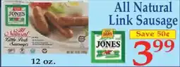 Market Basket Jones all natural link sausage offer