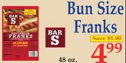 Market Basket Bar S bun length franks offer