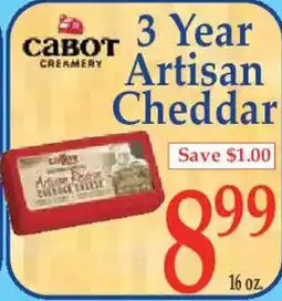 Market Basket Cabot Creamery 3 Year Artisan Cheddar offer