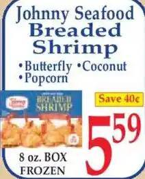 Market Basket Johnny Seafood breaded shrimp offer