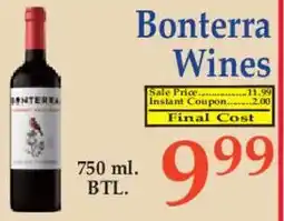 Market Basket Bonterra Wines offer