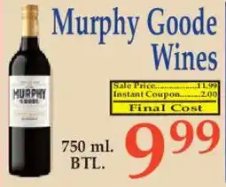Market Basket Murphy Goode Wines offer