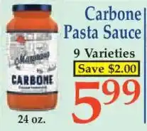 Market Basket Carbone pasta sauce offer