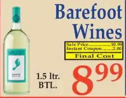 Market Basket Barefoot Wines offer