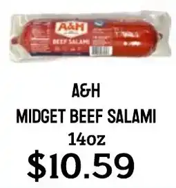 Seven Mile Market A&H midget beef salami offer
