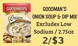 Seven Mile Market Goodman's onion soup & dip mix offer