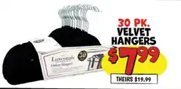Ollie's Luxentials velvet hangers offer