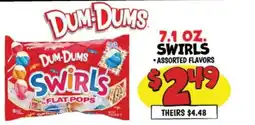 Ollie's Dum-Dums Swirls Flat Pops offer