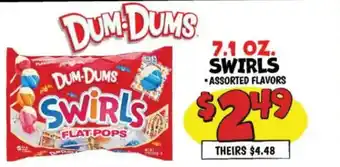 Ollie's Dum-Dums Swirls Flat Pops offer