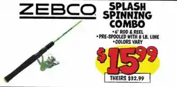 Ollie's Zebco splash spinning combo offer