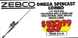 Ollie's Zebco omega spincast combo offer