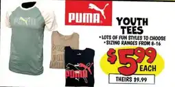Ollie's Puma youth tees offer